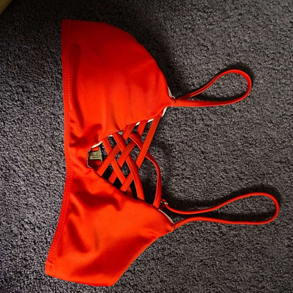 red bikini top